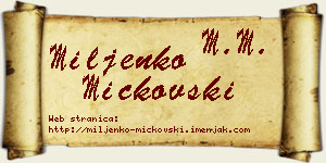 Miljenko Mickovski vizit kartica